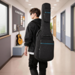 600D Oxford Cloth Electric Bass Guitar Bag Black With Blue Line - Image 9