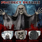 3 Pack Hanging Halloween Skeleton Ghosts Decorations, Grim Reapers for Best Halloween Outdoor Decorations - Image 4