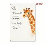 CIFbuy Vintage Metal Wall Plaque You Are The World And Grandpa Bilingual Art Sign 7.87x11.8in 2D Flat Decor Warm Grandparent Grandchild TikTok, TikTok, Self-pickup Logiopics - Image 2