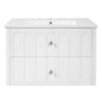 30" Modern Floating Bathroom Vanity with Oval Knobs & Round Edge, Soft-Close Drawer Slides, Bathroom Cabinet with Ceramic Sink - Image 9