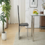 4pcs long backrest square hollow decoration PU leather dining chair round tube black cushion electroplating chair leg N201 Replace encoding13029118 - Image 14