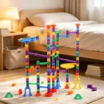  145-Piece Marble Maze Building Block Brain Game, Educational Race Track with 40 Glass & 5 Glow-in-the-Dark Marbles - Image 5