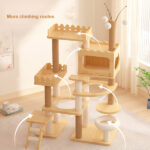 66.9" Modern Cat Tower, Wood Cat Tree Tower for Indoor Cats, Cat Treewith Sisal-Covered Scratching Posts and Top Perch, Cat Condo with Acrylic Hammock for Multi-Cat Households - Image 2