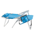 Same Code 12975209 63*70*99cm Heightened Oxford Cloth Silver White Aluminum Tube Bearing 100kg Beach Chair Blue - Image 20