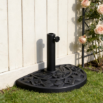 20 lbs Black Half Round Rose Pattern Outdoor Patio Umbrella Base umbrella Stand for Patio, Yard, Garden, Poolside (Shipment from Walmart) - Image 4