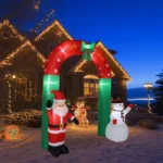 8ft with Santa Snowman 7 Lights Inflatable Festive Arch Decoration - Image 9