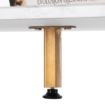 Same Code 35647920 (106 x 50 x 48cm) Simple Double-layer Golden Iron Pipe Marble PVC Coffee Table Rectangular - Image 13