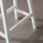 Same Code 38873429 2pcs Pine Wood Saddle Seat Bar Stool White - Image 15