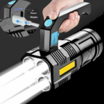 USB Rechargeable Handheld LED Flashlight Outdoor Spotlight Searchlight Work Light (US Logistics For USPS/DHL/Fedex/UPS. No designated logistics accepted TK/TMEU only For self-pickup - Image 3