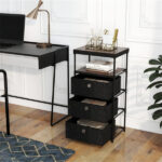 3-Drawer Fabric Storage Cabinet - Removable Foldable Drawers, Industrial Wood Top, Metal Frame with Anti-Tipping Kits (Rustic Brown/Black) - Image 3