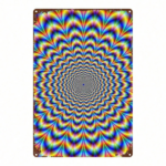 CIFbuy Vintage Metal Sign 8x12 Inch Rainbow Gradient Geometric" Abstract Art, Rustproof Wall Decor Classic 2D Flat Design GradientikTok, GradientikTok, t Self-pickup Logiopics - Image 8