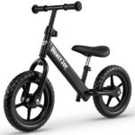 Toddler Balance Bike for 2-5 Years - Adjustable Height, 6.3LBS Lightweight & 11" Foam Tires-Black