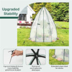 Hexagonal Mini Greenhouse with Zipper Door & Roll-Up Window, PE Cover Outdoor Plant House - White - Image 5