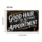 CIFbuy 1pc Vintage Barber Shop Sign "Good Hair Isn't By Accident, It's By Appointment" 2D Flat Poster Distressed Wall Art Home Office D TikTok, TikTok, Self-pickup Logiopics - Image 2