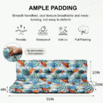 Outdoor Swing Cushions 55 Inch, Waterproof 4" Thick Porch Swing Cushion Replacement with Backrest and Ties, Comfortable 2-3 Seat Pation Swing Pad for Backyard, Garden, Lawn, Outdoor Furniture Qingxin summer - Image 5