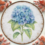 CIFbuy 1pc Vintage Blue Hydrangea Round Sign 8x8in, "" Round Sign 8x8in, 8x8in, 2D Flat Decorative Plaque For Kitchen Garden TikTok, TikTok, temu emu Self-pickup Logirdics - Image 6