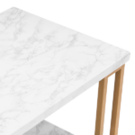 Same Code 35647920 (106 x 50 x 48cm) Simple Double-layer Golden Iron Pipe Marble PVC Coffee Table Rectangular - Image 3