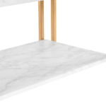 Same Code 35647920 (106 x 50 x 48cm) Simple Double-layer Golden Iron Pipe Marble PVC Coffee Table Rectangular - Image 7