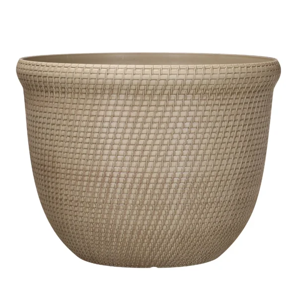 100% Recycled Resin Planter, Khaki Chino, 15.8in x 15.8in x 12in