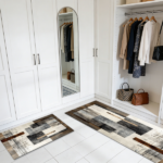 Three-piece kitchen rug set, non-slip and washable, abstract pattern kitchen hallway rug, soft and comfortable, suitable for sinks, floors, entrances, hallways and bathrooms. - Image 9