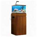 10-15 Gallon Fish Tank Stand with Storage Cabinet, Aquarium Stand with Power Outlets, 330LBS Capacity, Small Terrarium Stand Cabinet with Adjustable Shelves, Tank Stand for 16.9" L x 16.9" W Cube Terr - Image 11