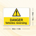 CIFbuy Vehicle Reversing Warning Tin Sign 8x12 Inch Waterproof" Rustproof, Plaque Vintage Site Safety Alert Decor Unframed Inch ikTok, Inch ikTok, t Self-pickup Logiopics - Image 3