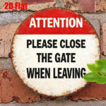 CIFbuy 1pc 8x8in 2D Flat Round Sign, "Please Close The Door" Plaque, Caution Warning Decorative Sign for Garage Courtyard Farm, Warning Decorative Sign for Garage Courtyard Farm, E TikTok, Tok, temu Self-pickup Logim,ics - Image 8