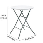31" Round High-Top Folding Table, White(Shipment from Walmart) - Image 2
