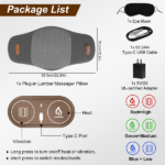 2 In 1 Massager Pillow: This ergonomic lumbar support pillow integrates vibration massage and heat therapy, delivering dual comfort to relieve back soreness caused by prolonged sitting. It features 3 adjustable massage modes and 3 heat settings for personalized relief. - Image 2