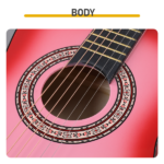 Pink 30-inch acoustic guitar with pick, strings, capo, gig bag, tuner and shoulder strap - Image 13