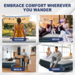 Twin Air Mattress with Built-in Pump, 18in Raised Comfort Blow up Mattress, Double Chamber Airbed, 2min Quick Inflation/Deflation Inflatable Mattress for Home Guests Camping, Gray & White - Image 17