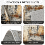 Three-piece kitchen rug set, non-slip and washable, abstract pattern kitchen hallway rug, soft and comfortable, suitable for sinks, floors, entrances, hallways and bathrooms. - Image 6