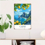 CIFbuy 1pc Capri Italy Metal Sign, 2D Flat Iron Wall Art With Iconic Landmarks, Vintage Italian Travel Decor, Retro Room Accent, Metal TikTok, TikTok, Self-pickup Logiopics - Image 6