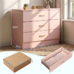 3-Drawer Chest with Faux Rose Gold Handles Drawer Dresser 25.98*12.99*22.05in Pink - Image 5