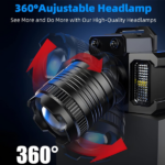 2 PACK LED Headlamp Motion Sensor 5-Modes Headlamp USB Rechargeable Canping Hiking Headlight (US Logistics For USPS/DHL/Fedex/UPS. No designated logistics accepted TK/TMEU only For self-pickup - Image 3