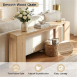 71" Long Farmhouse Console Table, Narrow Entryway Table with Bottom Storage Shelf - Image 10