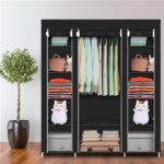 69" Portable Clothes Closet Wardrobe Storage Organizer with Non-Woven Fabric Quick and Easy to Assemble Extra Strong and Durable Black