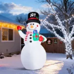 12FT Tall Lighted Christmas Inflatable Decoration, Inflatable Giant Snowman Holding Gift Boxes, Funny Blow Up Yard Decorations with Built-in LED Lights for Holiday Party Front Yard Lawn Garden Decor - Image 11