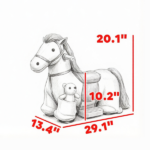 6V Battery Powered Kids Ride On Pony – Electric Ride On Horse, with Bear Toy, Music, for 1.5-5 Years Old - Image 3