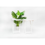 Modern Indoor Folding Tray Table Set of 2, White Finish, Solid Rubberwood, 19 x 14.5 x 26 Inches (Shipment from Walmart) - Image 5