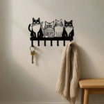 CIFbuy Vintage Cat Metal Wall Hooks Entryway Towel Key Holder Cute Farmhouse Home Decor Gift (TikTok, temu pick-up service) - Image 6