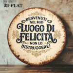 CIFbuy 1pc 8x8in Vintage Round Sign Welcome To, "" Sign Welcome, To My Happy Place Do Not Disturb Plaque TikTok, Temu Self-pickup Logiaqics - Image 5