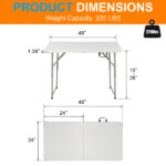 4ft Foldable Lift Patio Plastic Table White SAME AS 21616655 - Image 16