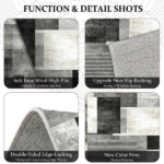 Three-piece kitchen rug set, non-slip and washable, abstract pattern kitchen hallway rug, soft and comfortable, suitable for sinks, floors, entrances, hallways and bathrooms. - Image 5