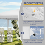 10'x20' Instant Pop Up Canopy Tent White, 6 Side Panels 2 Doors 4 Mesh Windows, 28/22mm Powder Coated Steel Frame, 10x20mm Crossbar, 210D Oxford Outdoor Folding Tent with Carry Bag, No Sandbags - Image 6
