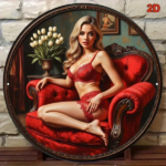 CIFbuy Vintage Red Woman Silhouette Aluminum Tin Metal Sign 8x8 Inch Retro Wall Decor Classic Artwork Home Kitchen Bar Cafe Hanging Dec TikTok, TikTok, Dec Self-pickup Logiopics - Image 4