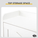 Barn door three-drawer cabinet with top panel; shoe cabinet; particleboard; 80*24*145cm; distressed white - Image 8