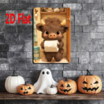 CIFbuy 1pc Cute Cartoon Calf Holding Toilet Paper Metal" Sign, Weatherproof Rustproof UV Resistant Durable 2D Flat Unframed Decor, Resistant Durable 2D Flat Unframed Decor, 7.87x Paper MeikTok, Paper MeikTok, t Self-pickup Logiopics - Image 4