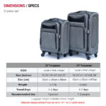 (20+24) Two-piece suitcase suitcase set Oxford trolley case without password lock universal wheel GRAY -Does not support self pick up - Image 2