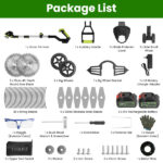 21V Electric Weed Edger Cordless String Trimmer Grass Mower Eater Bush Cutter with 16800RPM 2x 3000mAh Batteries 3.6-4.6FT Length 90° Rotatable Angle Saw Blade Steel Blade String Blade - Image 17